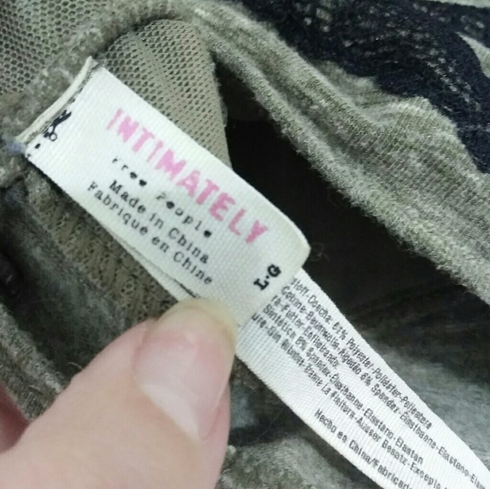 Free People Olive Green Lace Panel Bralette - Picture 3 of 3